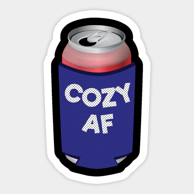 Cozy AF Can Koozie Design Sticker by Brobocop